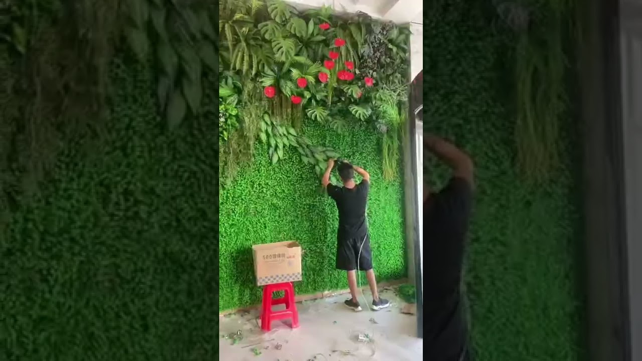 how to install artificial plants wall #green wall panels #artificial grass wall#greenery wall panels