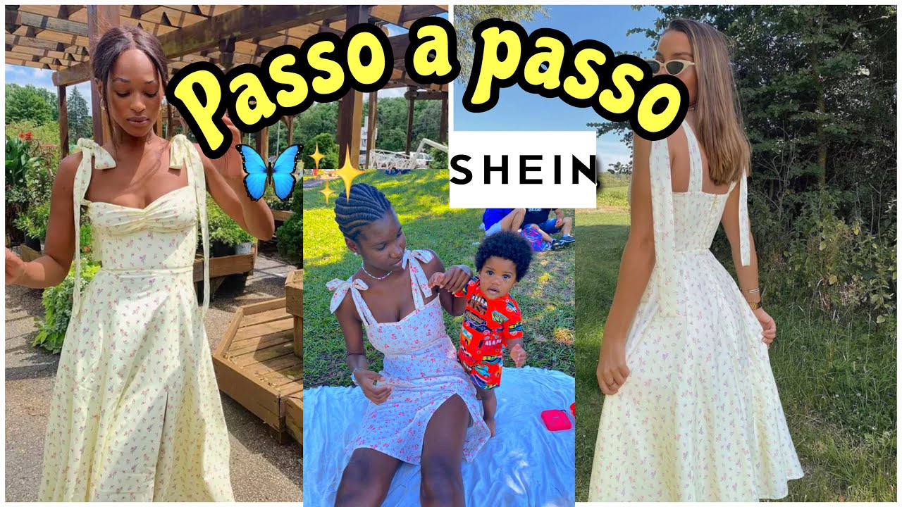 Como fazer vestido camponesa/ tipo shein romântico facil milk maid drees dye