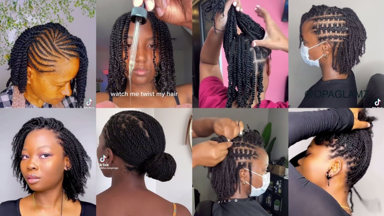 Tiktok BEAUTIFUL SIMPLE  NATURAL TWIST OUT COMPILATION FOR BLACK WOMEN.