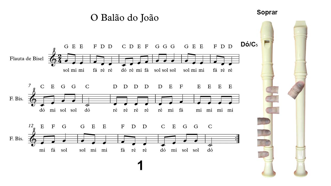 Flauta de Bisel (ou flauta doce) - O Balão do João