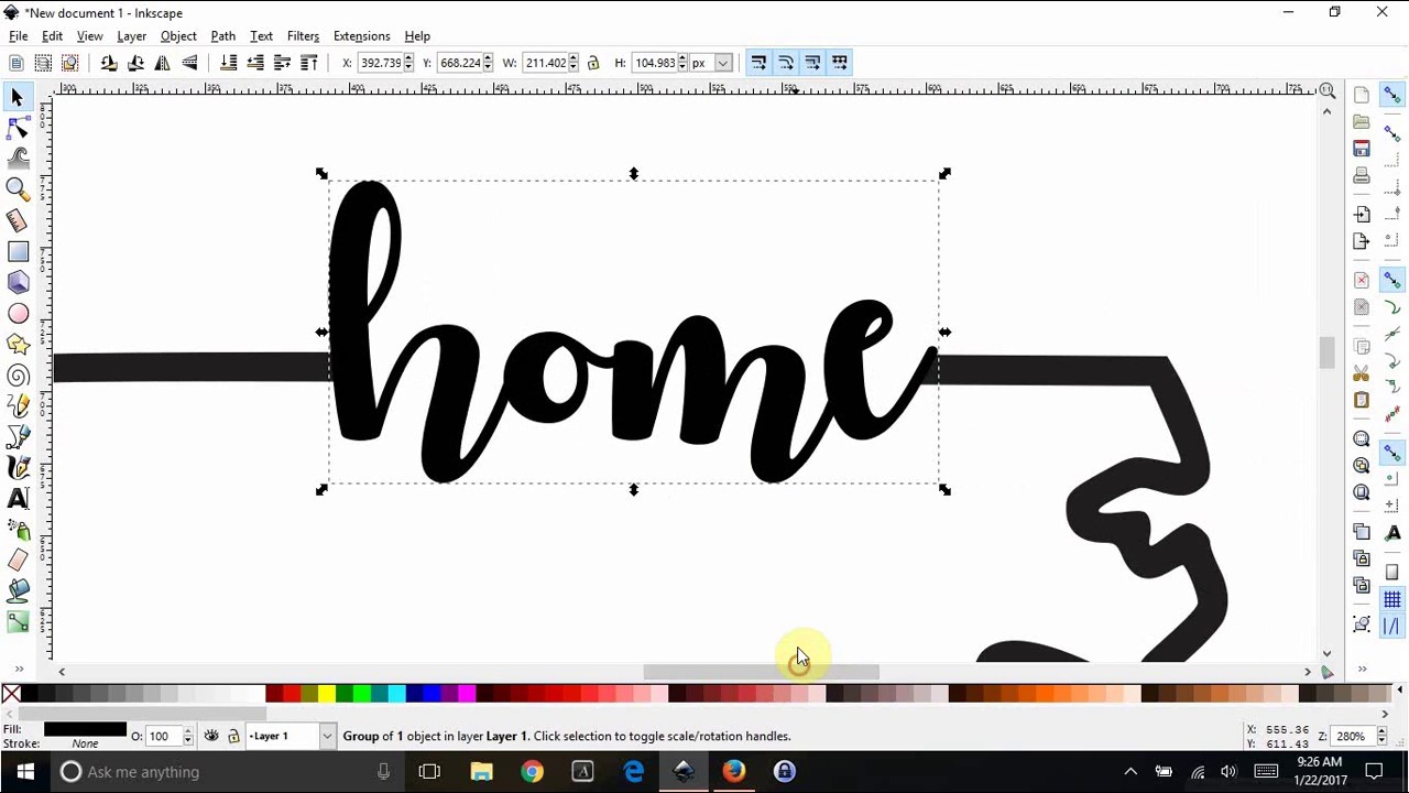 Inkscape - Combine text to look like part of an outline