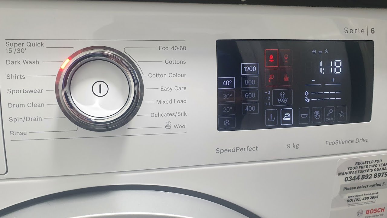 Bosch Serie 6 - Dark Wash 40° + Grease/Oil Stain & Reduced Ironing (Full Cycle)