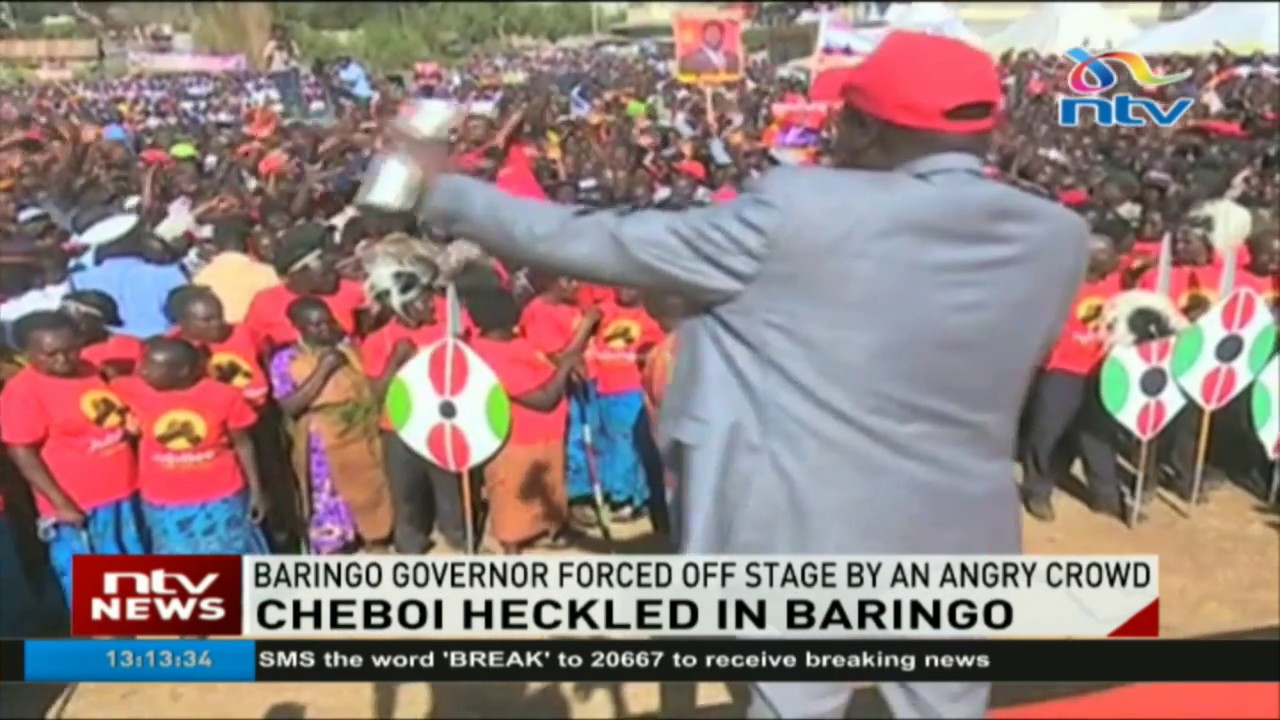 Baringo governor forced off stage by an angry crowd