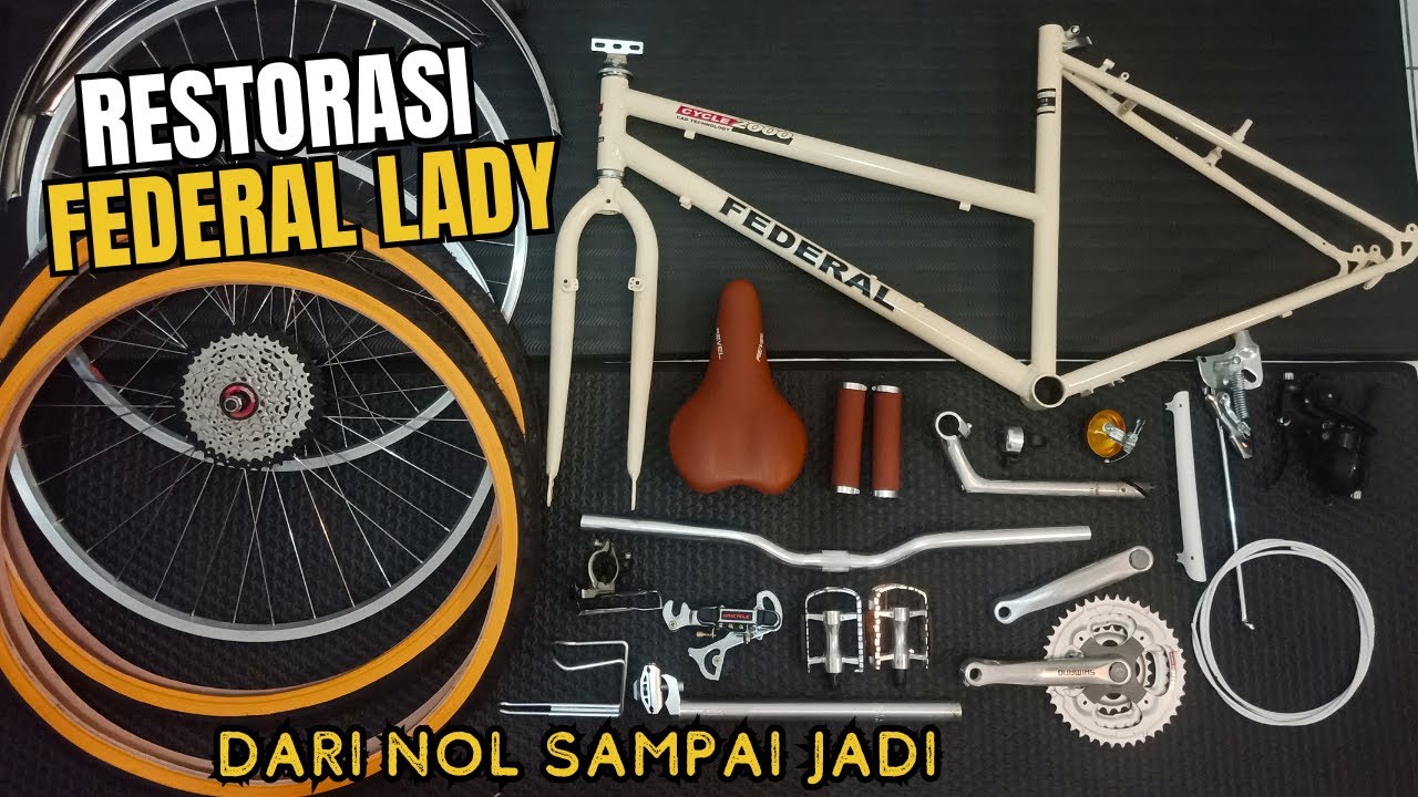 Restorasi Sepeda Federal Lady Warna Putih Tulang