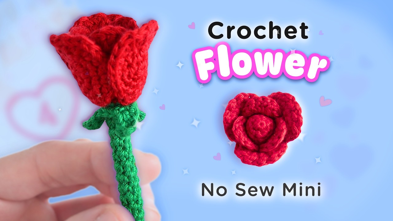 Easy Crochet Mini Rose | Valentine Amigurumi Tutorial for Beginners