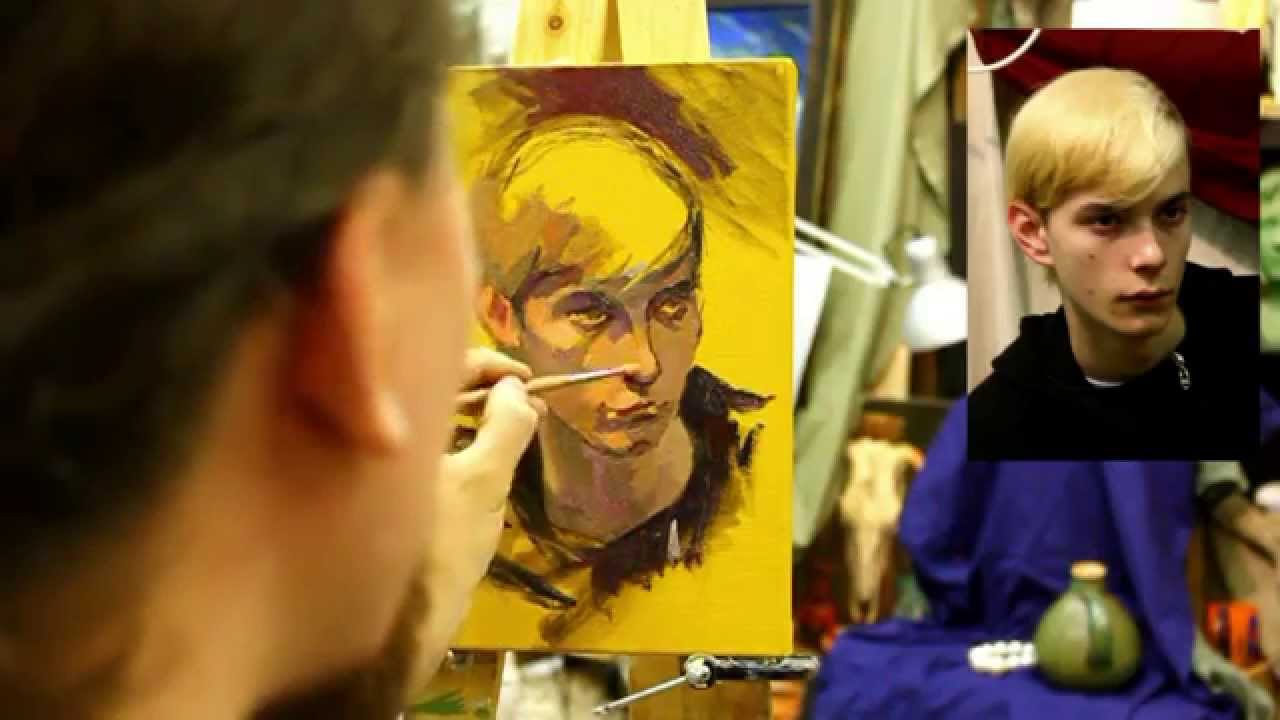 Пример короткого портрета - Обучение живописи. Масло. Портрет, 10 серия