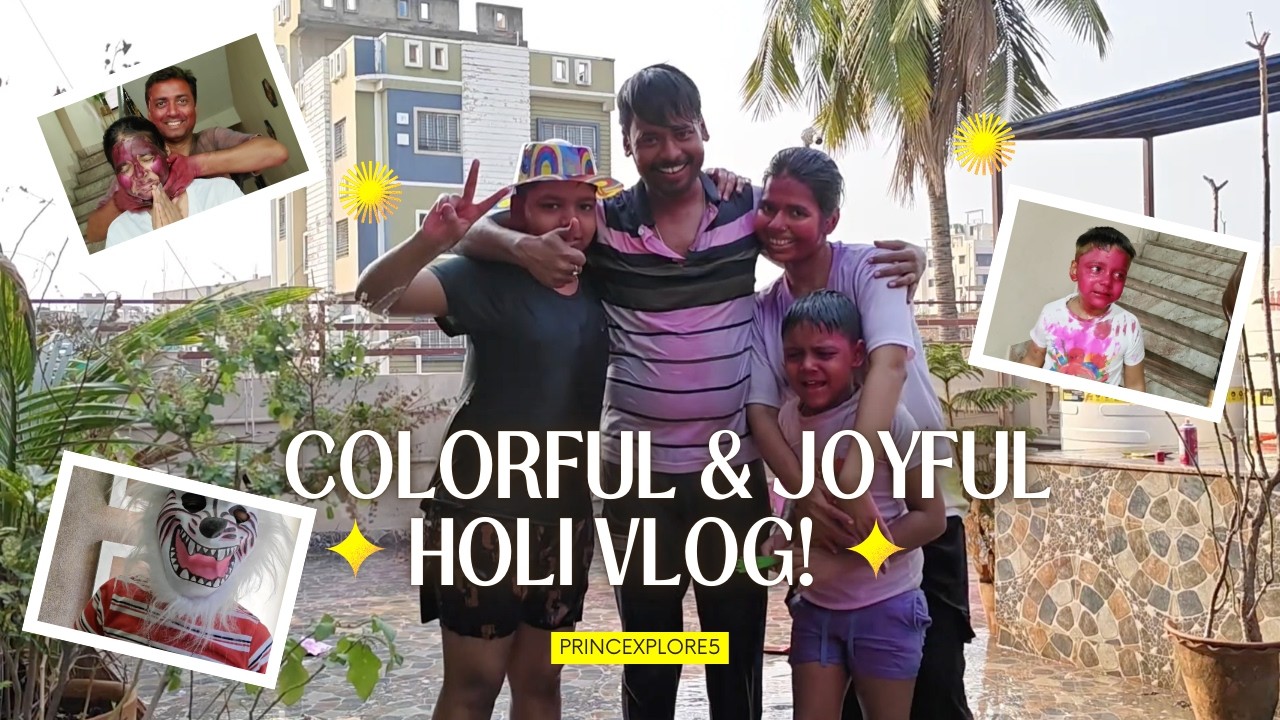 Holi celebration with family.