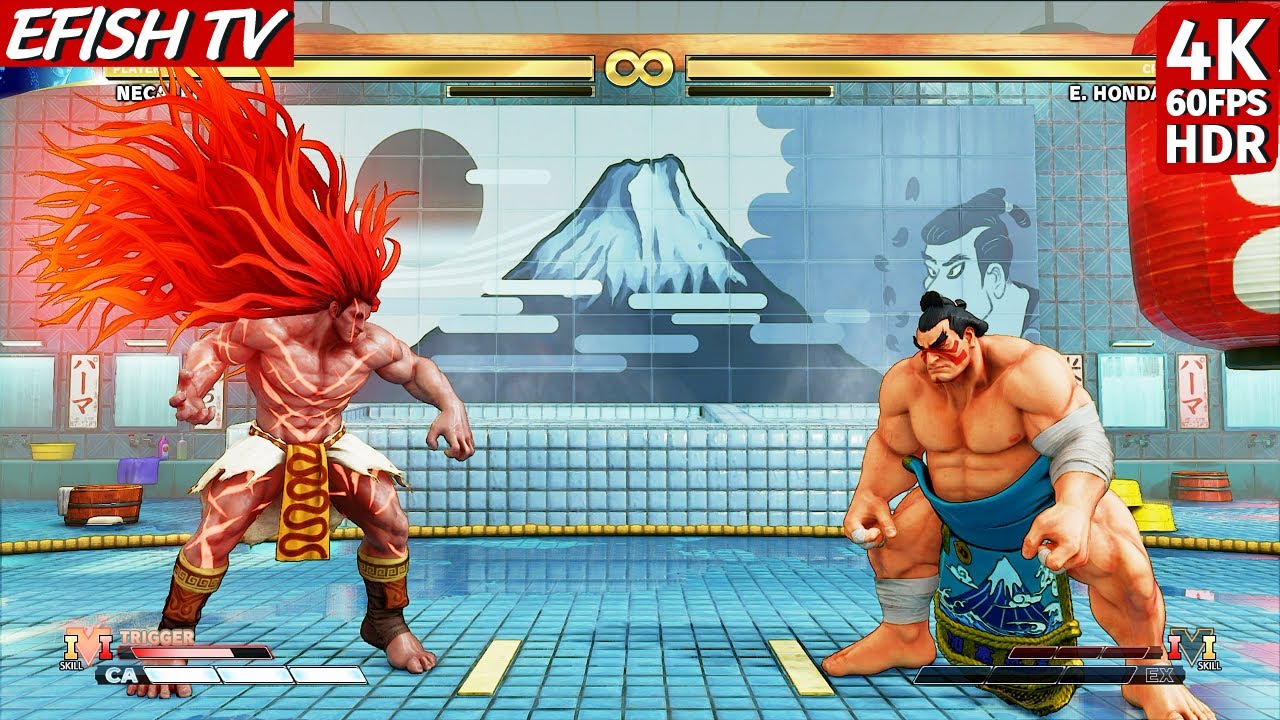 Necalli vs E. Honda (Hardest AI) - Street Fighter V | 4K 60FPS HDR