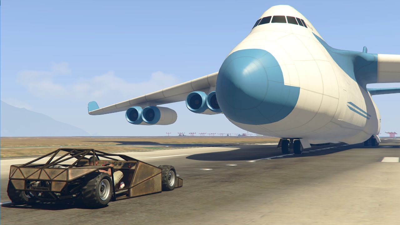 GTA 5 - CAN A RAMP CAR FLIP 10 CARGO PLANES IN A ROW?