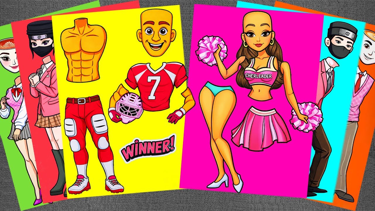 [🌟paper diy🌟] Italian Brainrot 💥 TUNG TUNG TUNG SAHUR Pink Cheerleader Dress-Up | Sticker Book ASMR