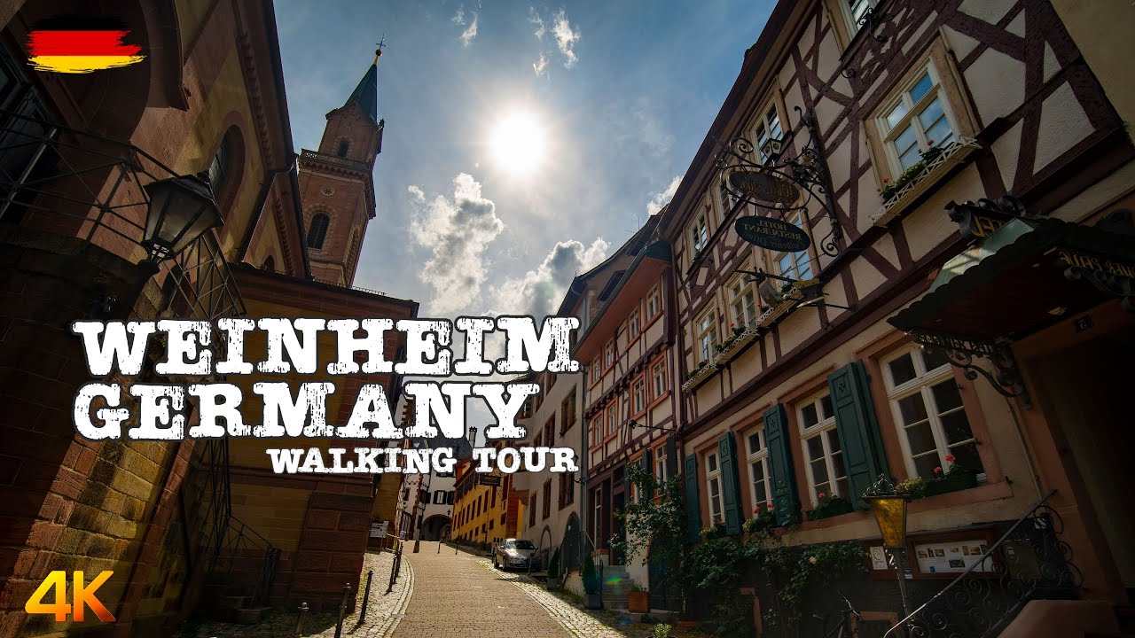 Weinheim, Germany - Walking Tour 4k - 2023 - German old Town