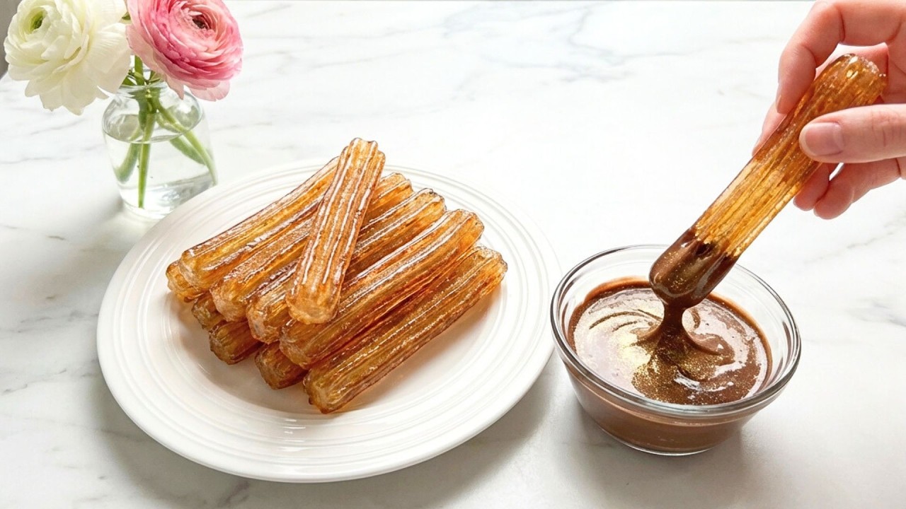 Making Delicious Spain’s Famous Churros And Chocolate Sauce… But Made of GLASS 😋🇪🇸