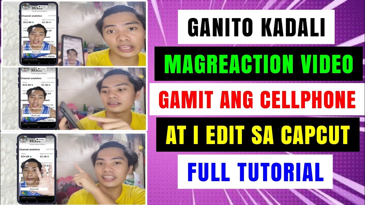 PAANO MAGREACTION VIDEO GAMIT ANG CELLPHONE AT I EDIT SA CAPCUT