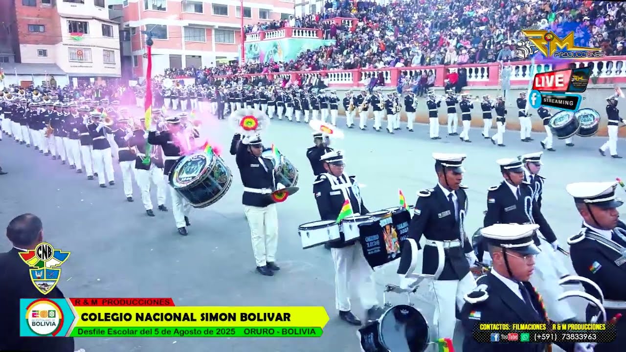 Banda De Musica Nacional Simón Bolivar,  Desfile Civico Estudiantil 2025  BICENTENARIO DE BOLIVIA