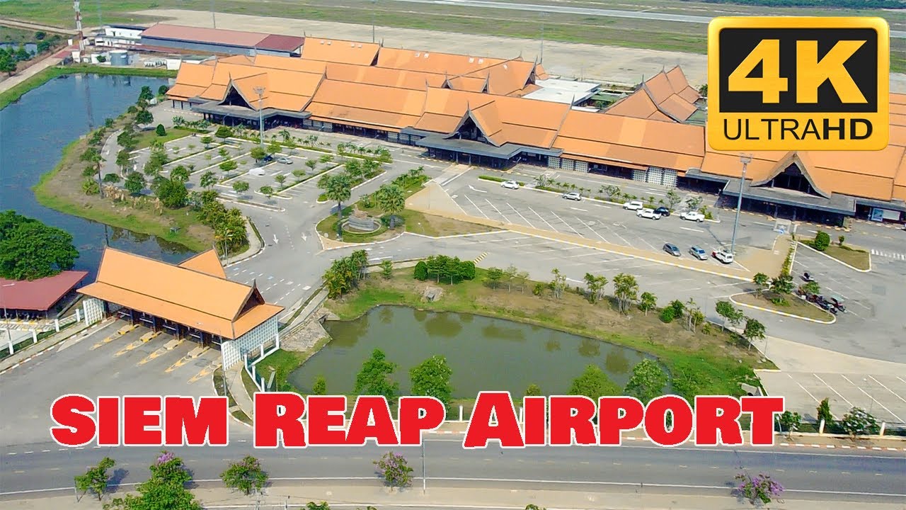 Street view in SIem Reap Airport , Cambodia street Travel 2022