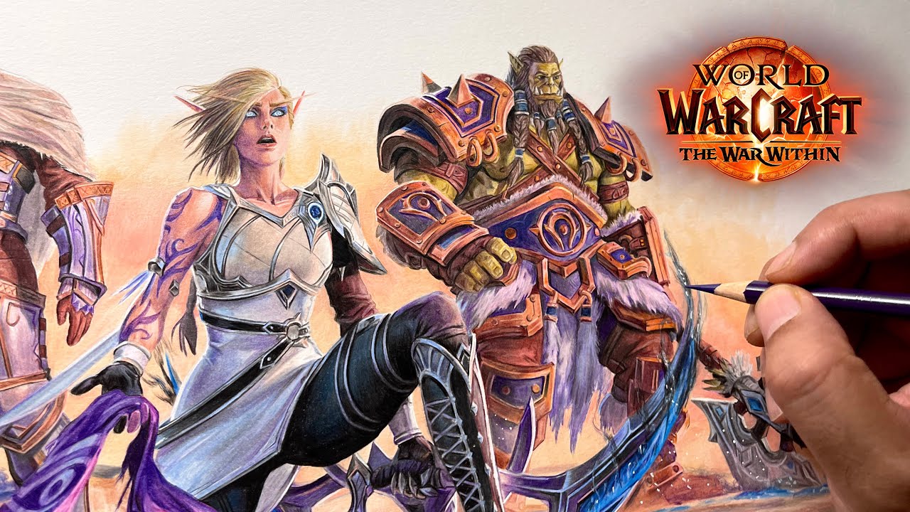World Of Warcraft Art – Insane Drawing Of Heroes From The War Within (Time-Lapse) ✍️🔥