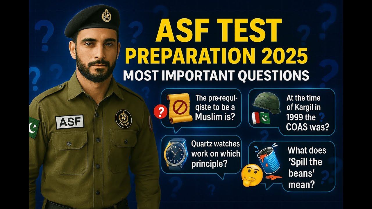 ASF Corporal Test Preparation  2025 | ASF ASI Test Preparation 2025 - Mock Test 12