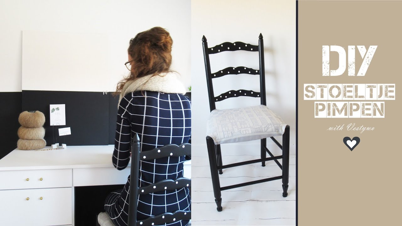 DIY Stoeltje Pimpen (verven, stippen & stofferen)  |  Vestywo