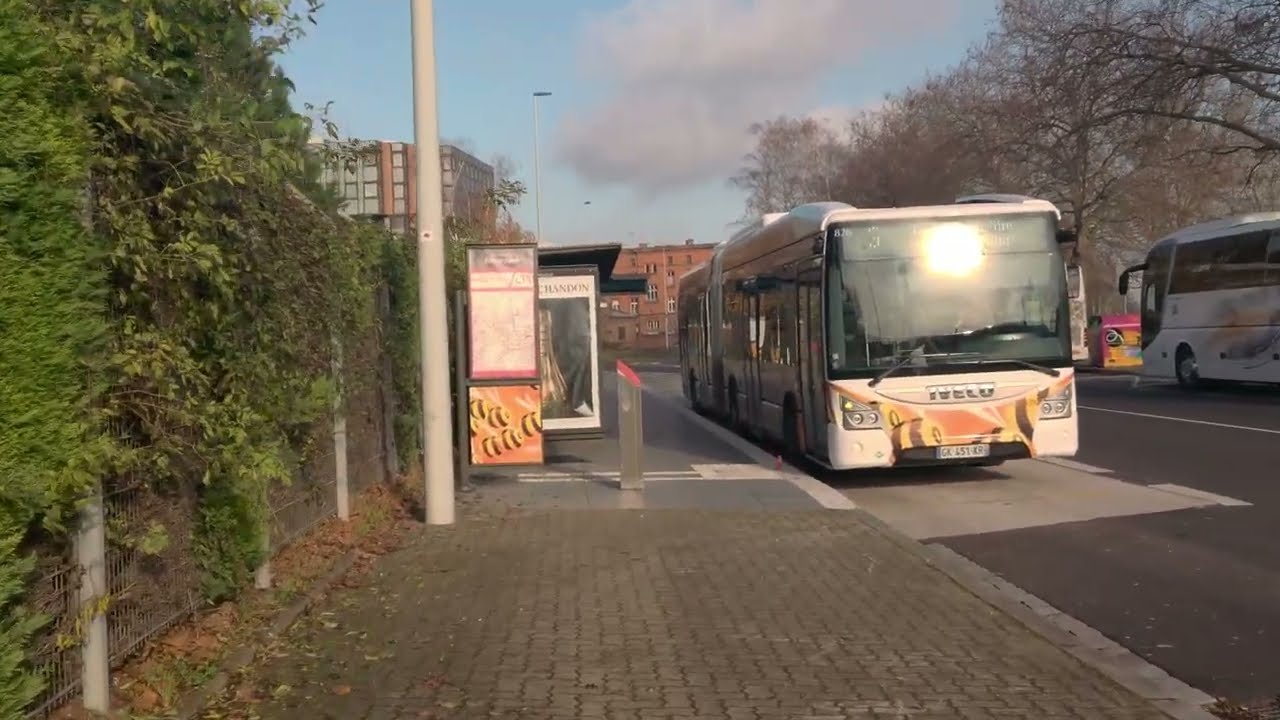 Strasbourg FRANCE (temp. 6°) Bus G (P.1/2)  dép.Rotterdam/desti.Espace EU de l'Entreprise 16/12/23 .