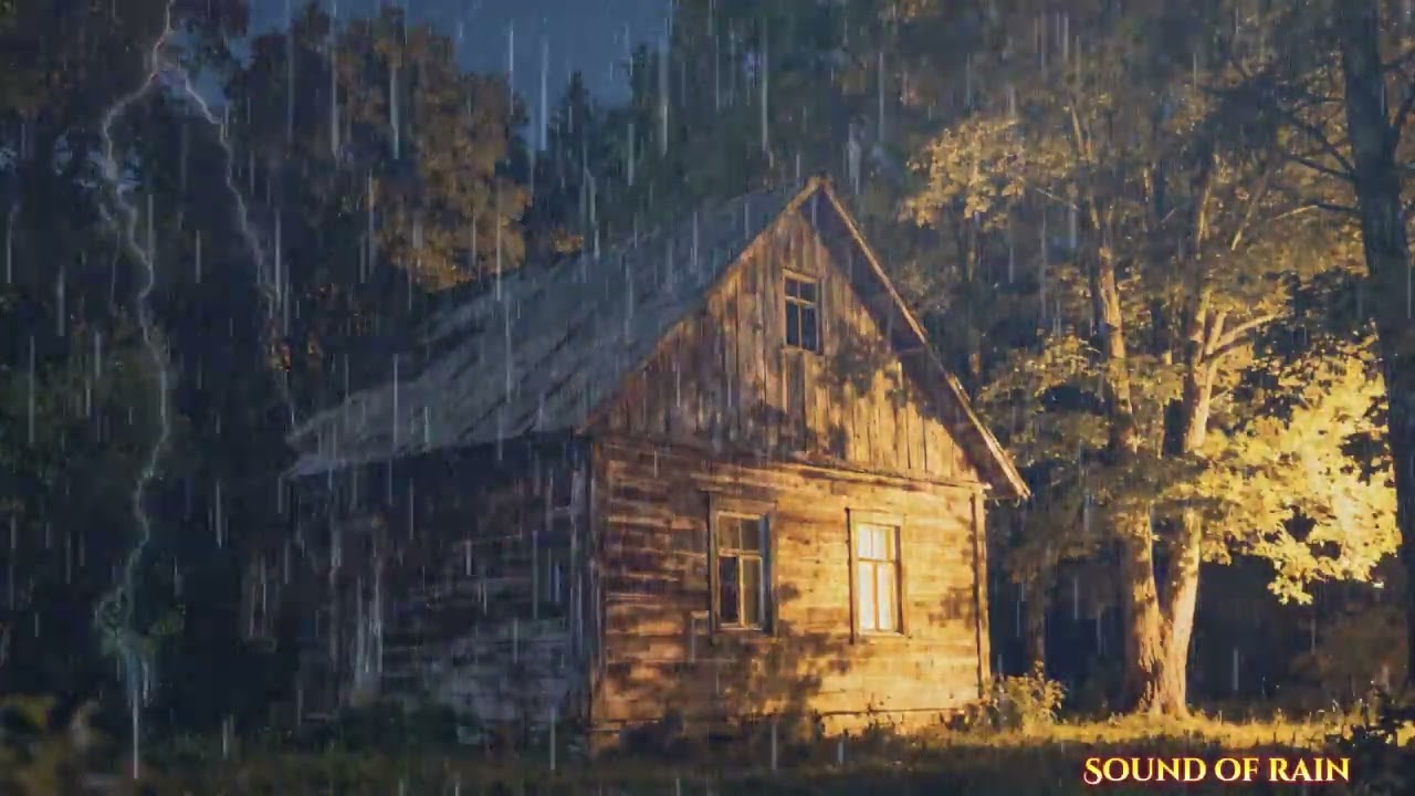 ASMR Rain Sounds for Sleeping - Sound of HeavyRainstorm & Thunder in the Misty Forest At Night 