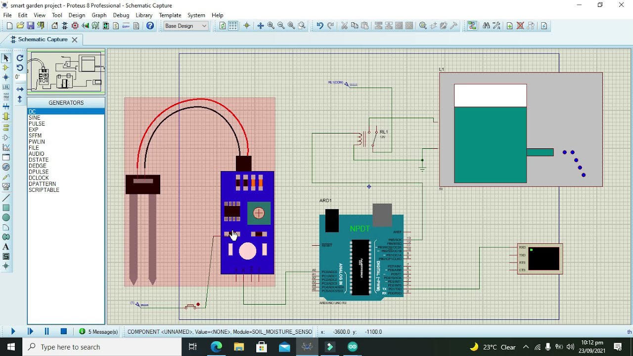Моделирование интеллектуальной системы орошения фермы с помощью Arduino в Proteus