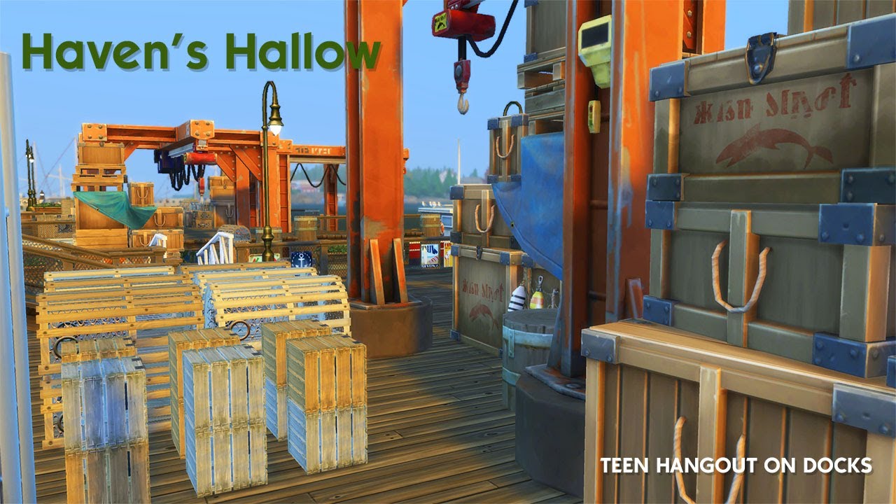TEEN HANGOUT ON DOCKS | Haven's Hallow Save File | Sims 4 Speed Build