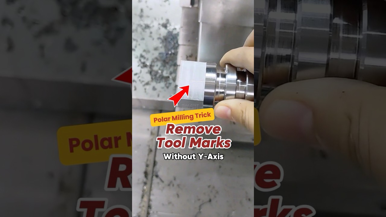Polar Coordinate Square Milling On Power Turret CNC Lathe No Y-Axis Needed For Smooth Finish.