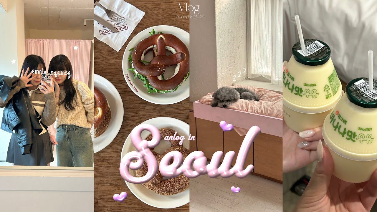 𝙺𝚘𝚛𝚎𝚊 𝚅𝙻𝙾𝙶) 3泊4日のドタバタ詰め込み韓国旅行🎀🧳꙳⸝⋆•最近HOTなプレッツェルカフェ🥨•弘大/聖水/狎鴎亭ロデオ/安国 etc...