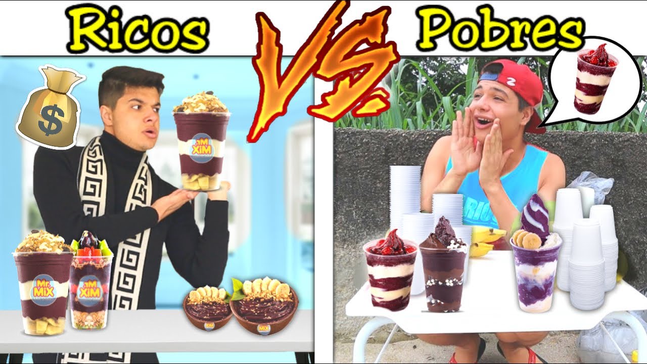 RICOS VS POBRES NA LOJINHA DE AÇAÍ #5 (QUEM GANHAR MAIS DINHEIRO VENCE)