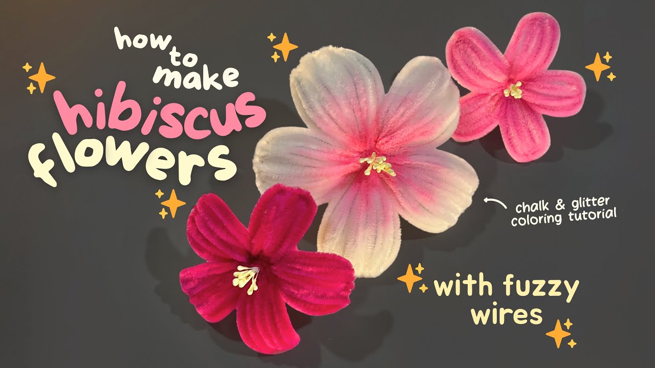 How to Make a Pipe Cleaner Hibiscus Flower | Easy Fuzzy Wire Craft