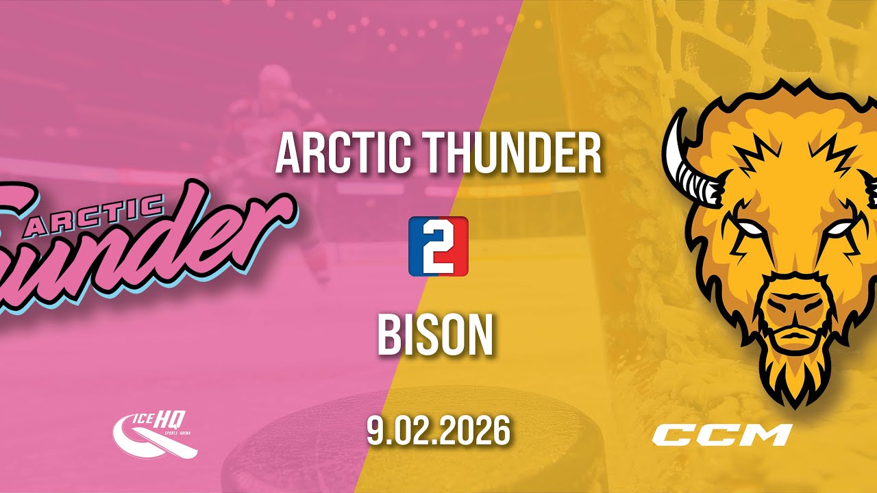 Arctic Thunder vs Bison IHC - Div 2 - 9th February- iceHQ Rec League ice hockey
