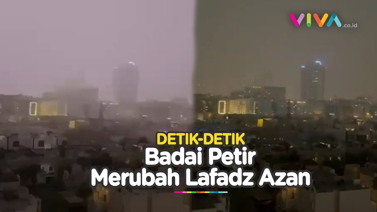 MERINDING! Petir Membelah Langit Dubai, Muadzin Ubah Lafadz Azan