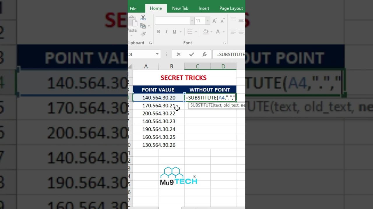 Substitute Formula in Excel #excelformula #excel #spreadsheetmagic #excelshortcuts #exceltricks