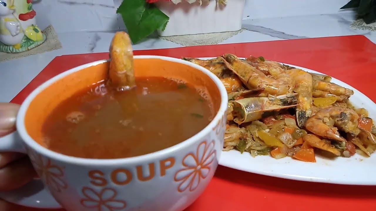 الجمبري الاسكندراني وشوربة الجمبري 🍤🥣👌