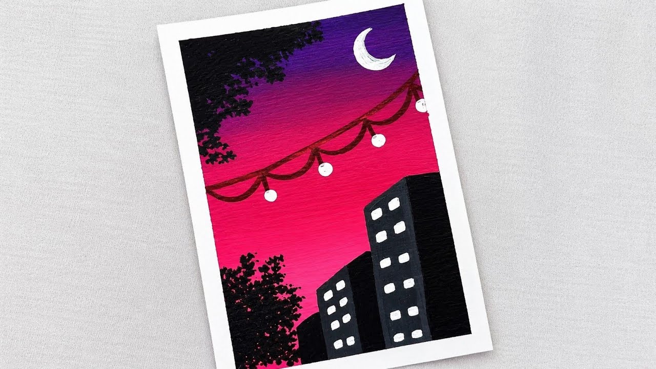 Sunset Painting 🎨 | Acrylic painting for beginners