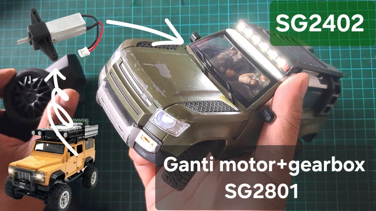Test SG2402 ganti motor+gearbox SG2801 Pinecone Model RC Skala 1:24