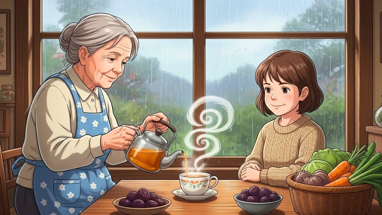 Grandma’s Kitchen 🌧️ Baking Bread & Rainy Day Soup | Ghibli Style Slow Living