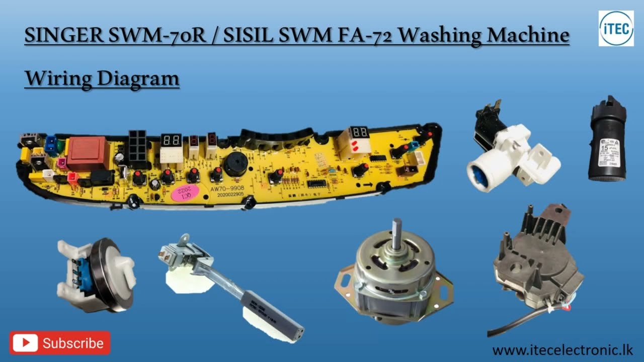 SINGER SWM 70-R / SISIL SWM FA-72 Washing Machine Wiring Diagram  = AW 9908