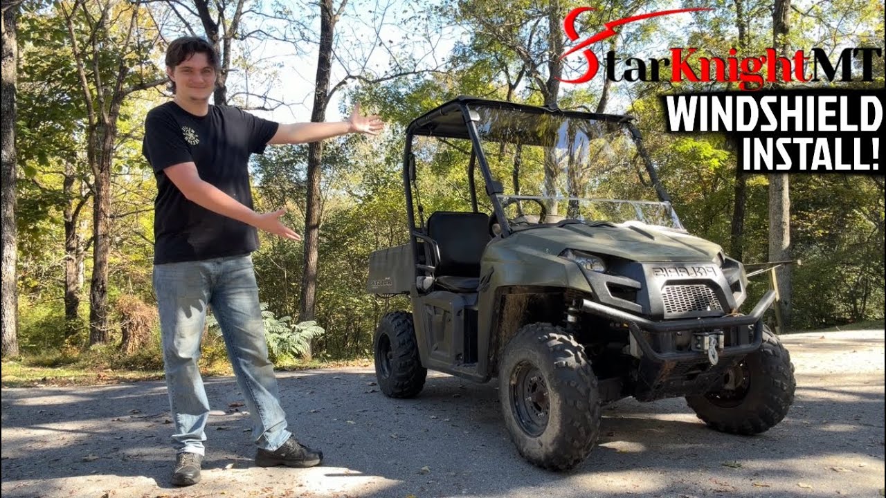Установка и обзор полноразмерного ветрового стекла StarKnightMT! | Polaris Ranger 400 10-14