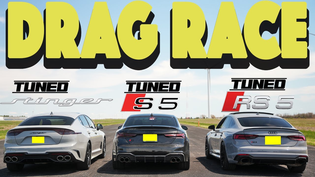 Тюнингованный Kia Stinger GT против тюнингованного Audi S5 против тюнингованного Audi RS5. Близко...