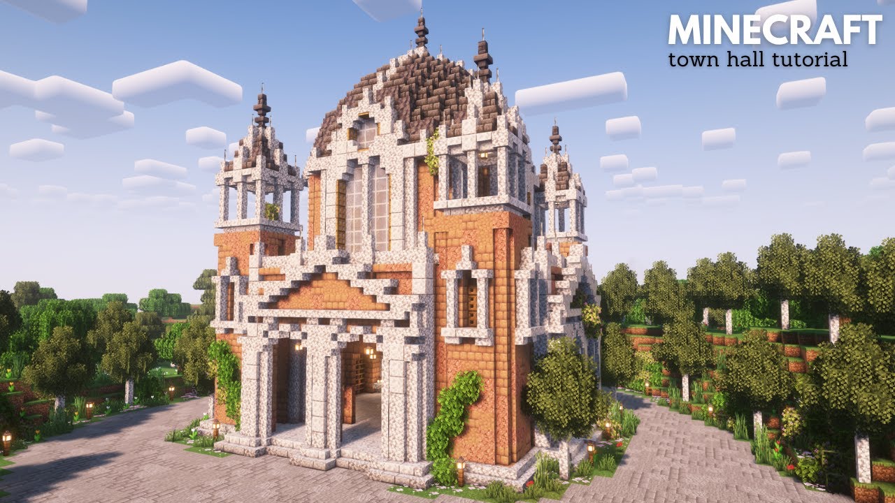 Minecraft: How to build a Medieval Town Hall | Minecraft Tutorial