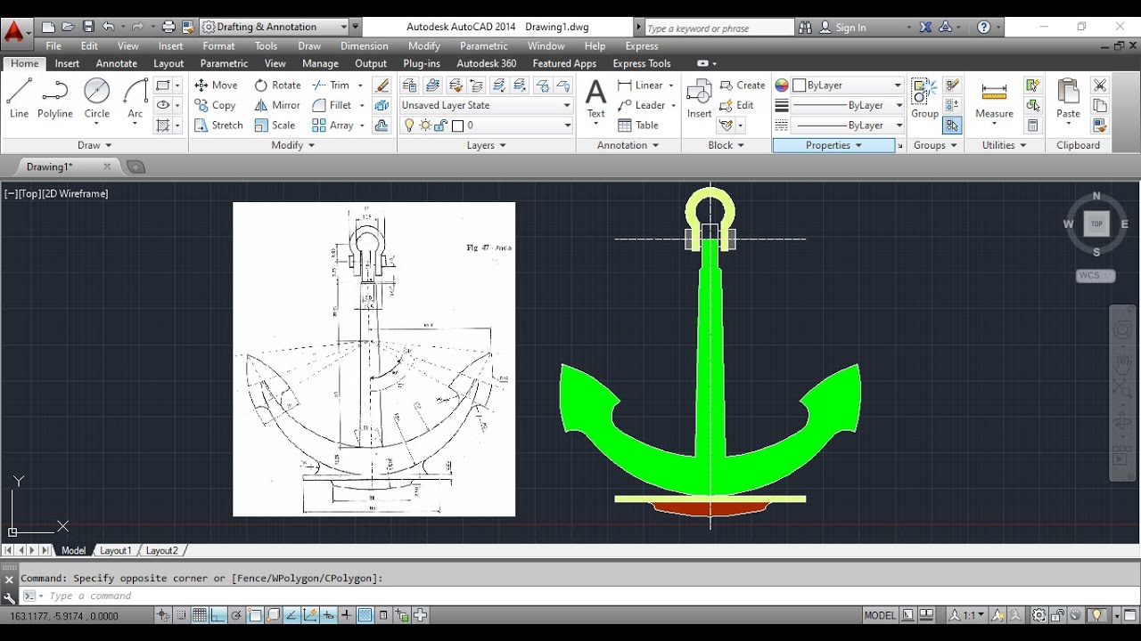 Autocad 2D Practice Drawing / Exercise 14/ Simple Tutorial