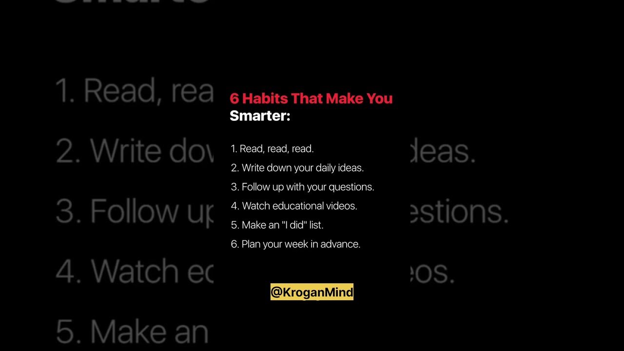 6 Habits of the Smartest People | #shorts #tricks #psychology #quotes #selfimprovement #habits