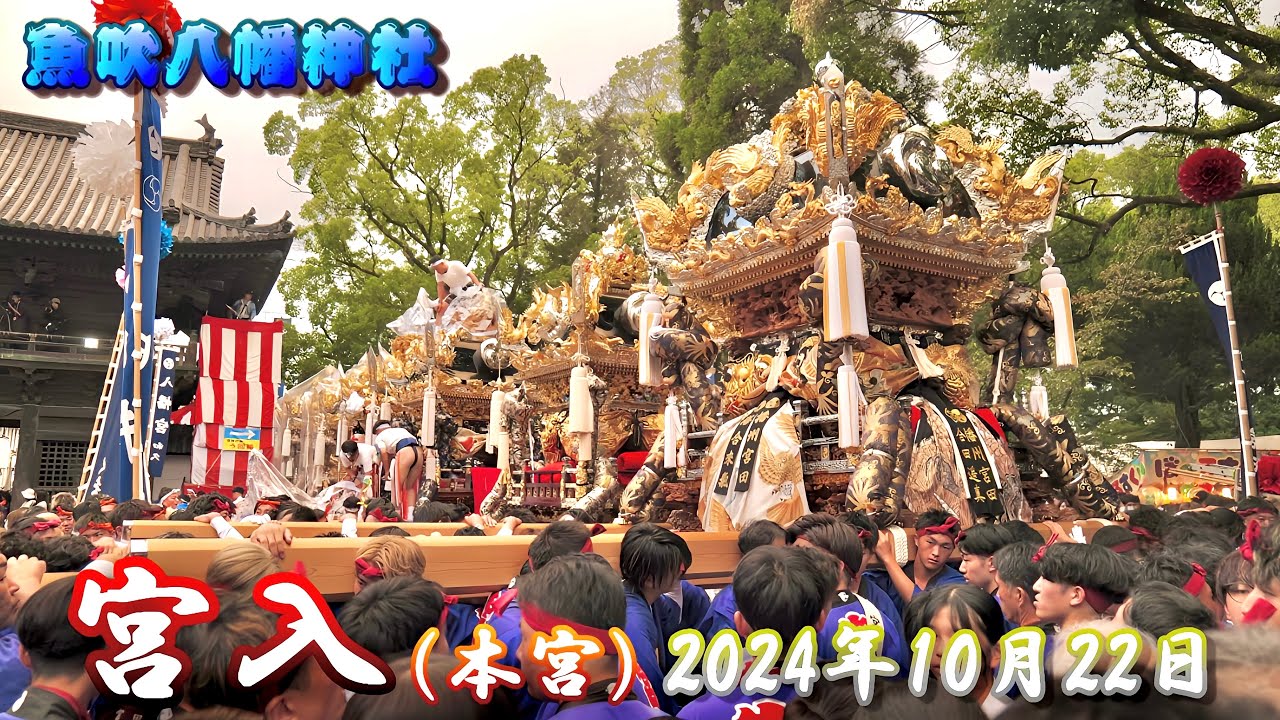 【4K】播州の秋祭り 魚吹八幡神社 宮入 本宮 2024年10月22日