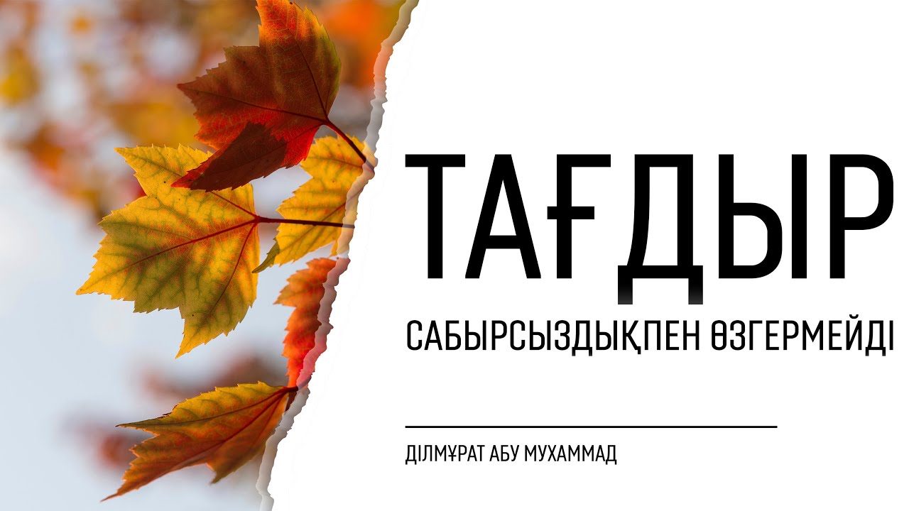 Тағдыр сабырсыздықпен өзгермейді | Ділмұрат абу Мухаммад