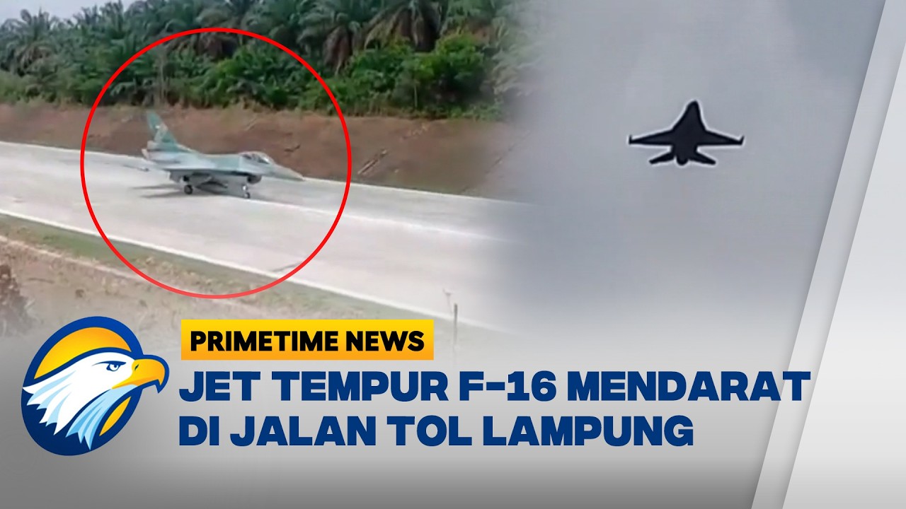 Alus! Jet Tempur F-16 TNI AU Mendarat di Jalan Tol - [Primetime News]