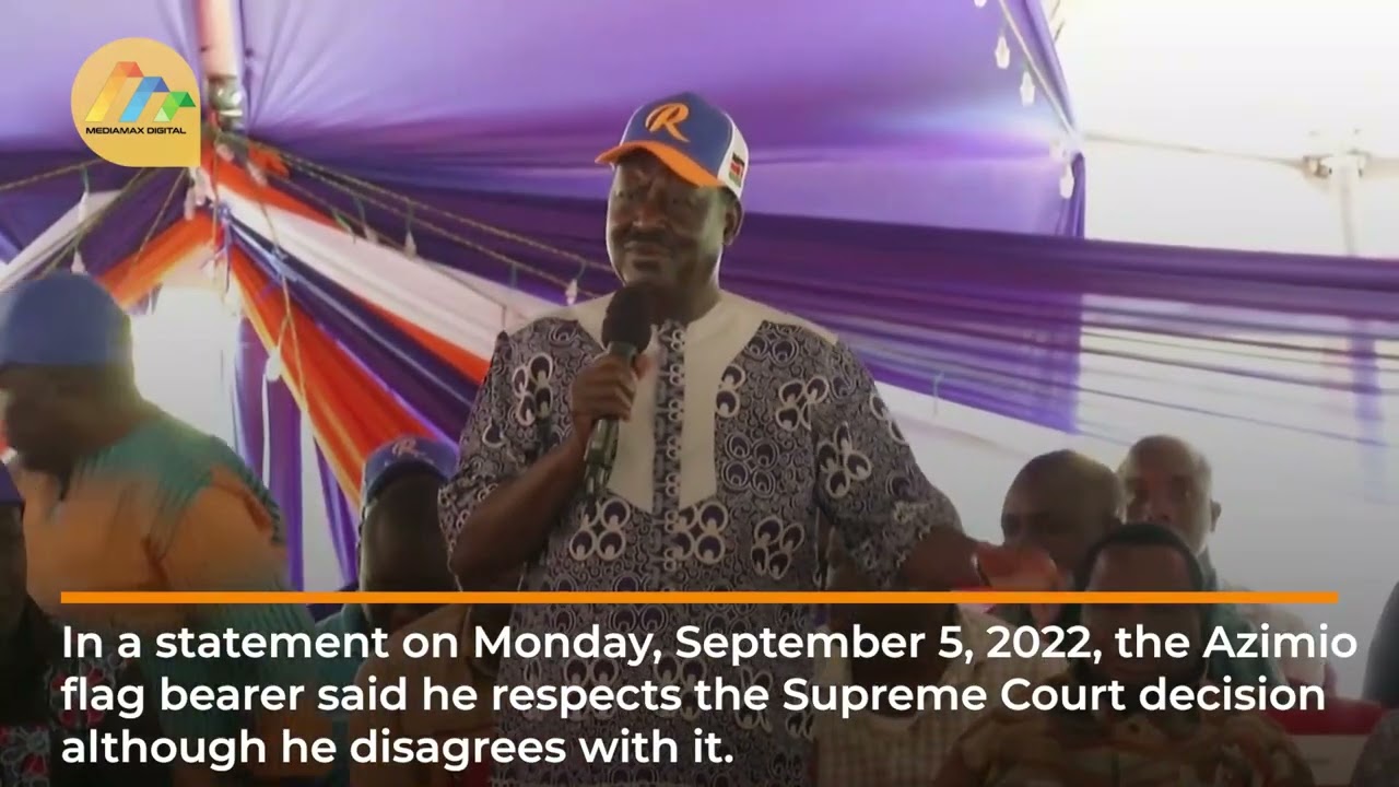 We respect the Supreme Court judgement but disagree with it &ndash; Raila Odinga