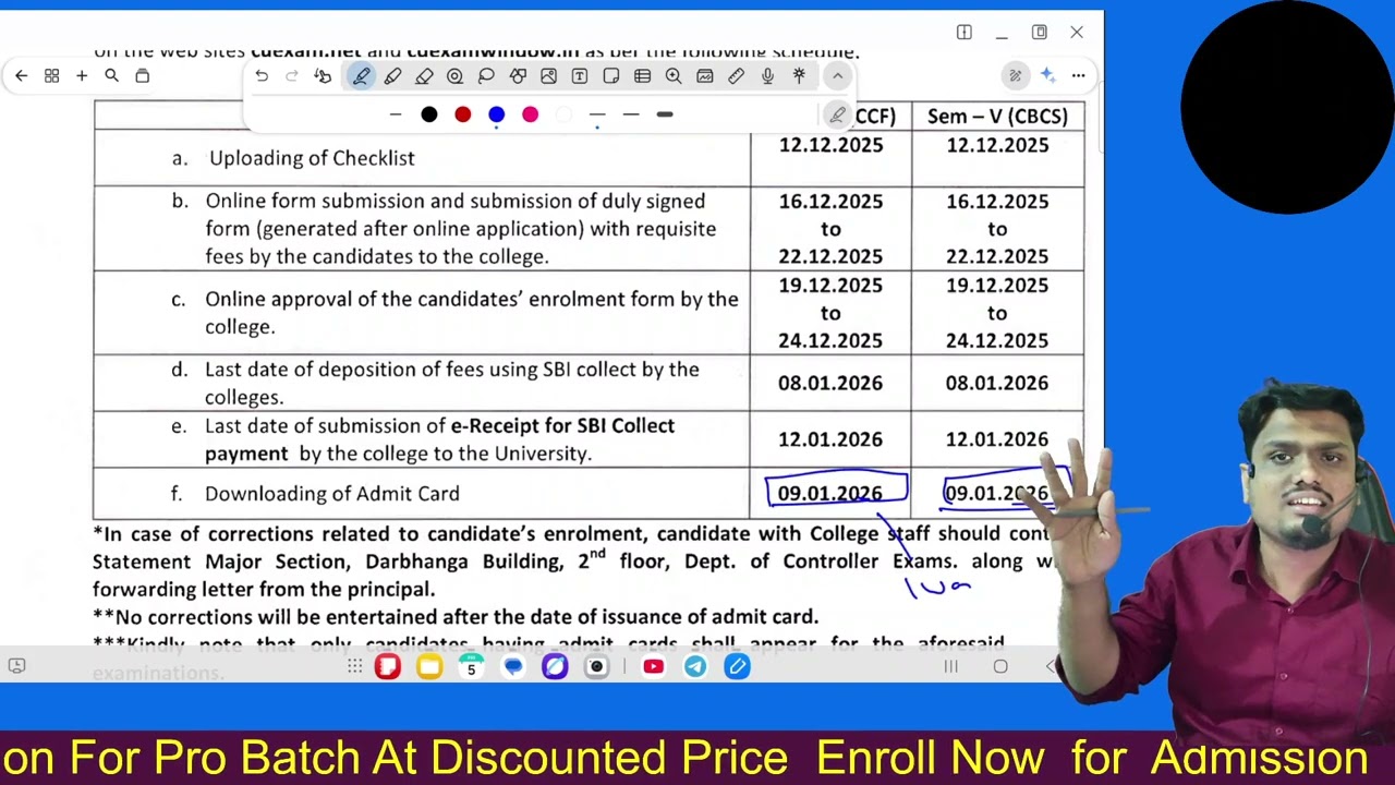 Activity Exam Schedule - Sem-5 Ccf /CBCS| Worst University #universityofcalcutta 😡