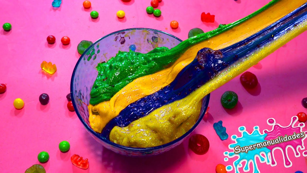 Dulces eligen nuestro Slime (Skittles y gomitas) - Supermanualidades