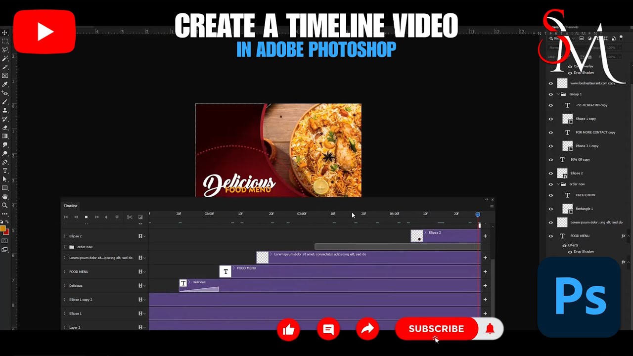 CREATE A TIMELINE VIDEO IN PHOTOSHOP CC II PHOTOSHOP CC TUTORIALS II GRAPHICS II SM ENTERTAINMENT